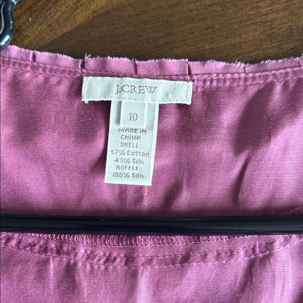 J. Crew Mauve Ruffled Blouse - Picture 2 of 3